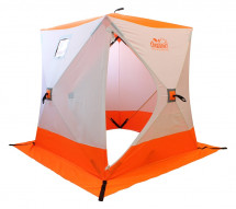 Палатка КУБ 3 (однослойная), 1,8x1,8 м, PU 2000, бело-оранжевая